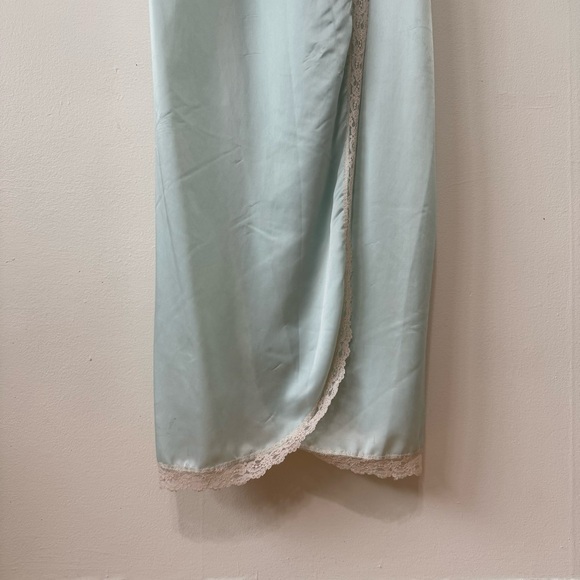 Givenchy Vintage 1980's Robin's Egg Blue Lace Trim Slip Gown - Picture 4 of 7